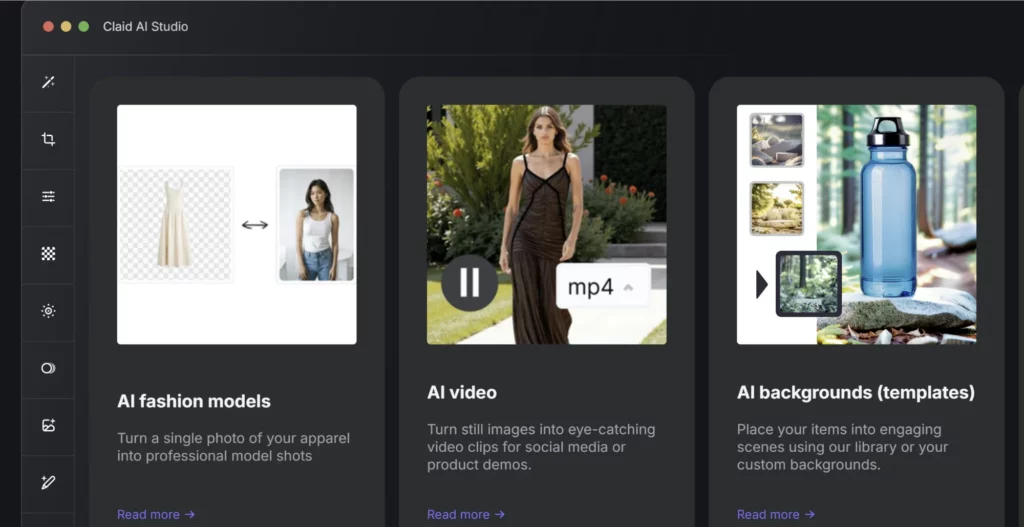 Créez des visuels sans Photoshop 1 claid ai studio interface fonctionnalites