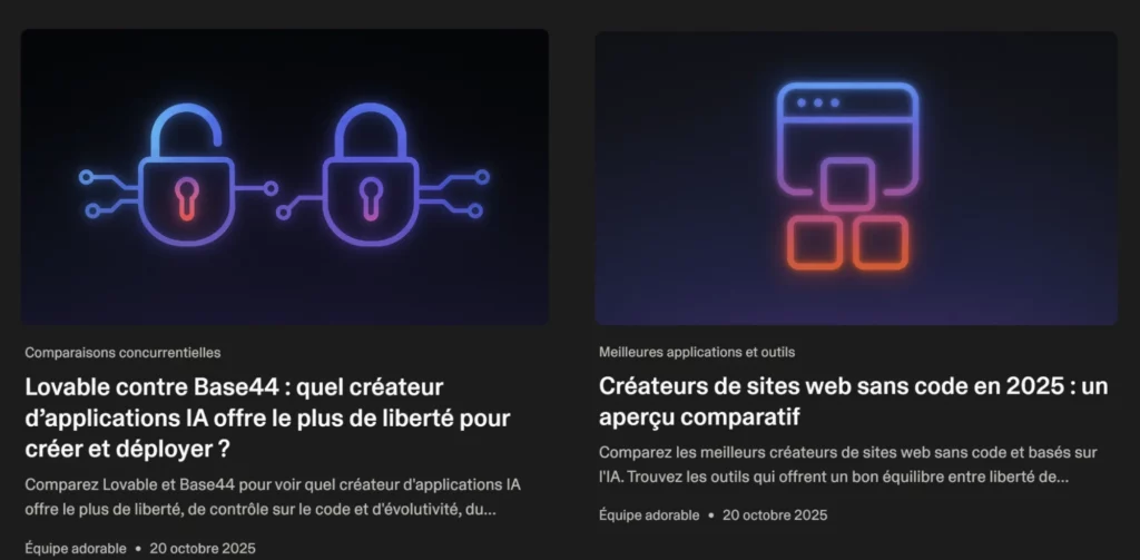 lovable dev base44 createurs sites sans code