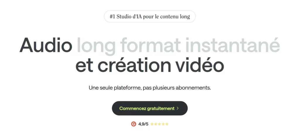 podcastle studio ia numero 1 contenu long format