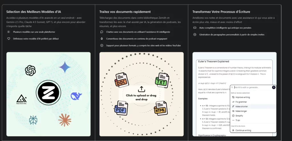 zemith modeles ia documents ecriture