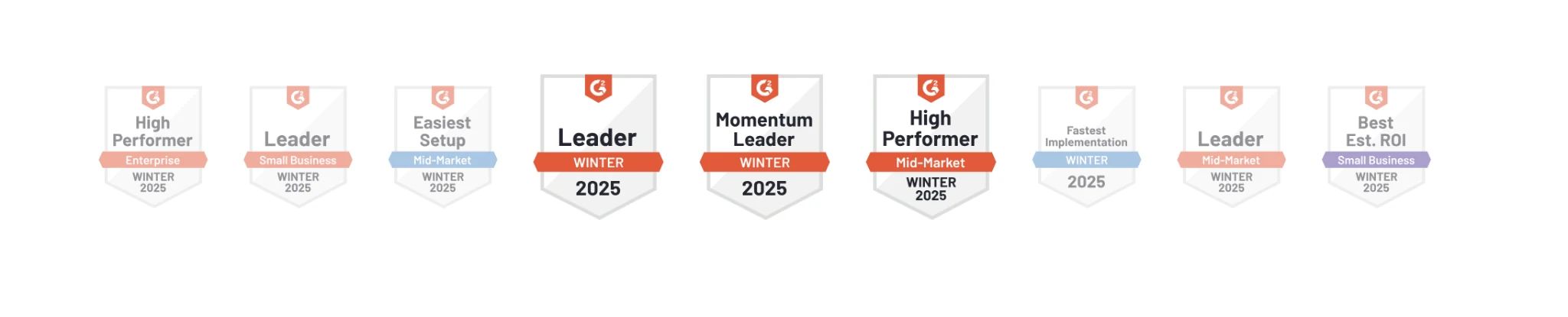 Récompenses G2 : High Performer, Leader, Easiest Setup, Best ROI…