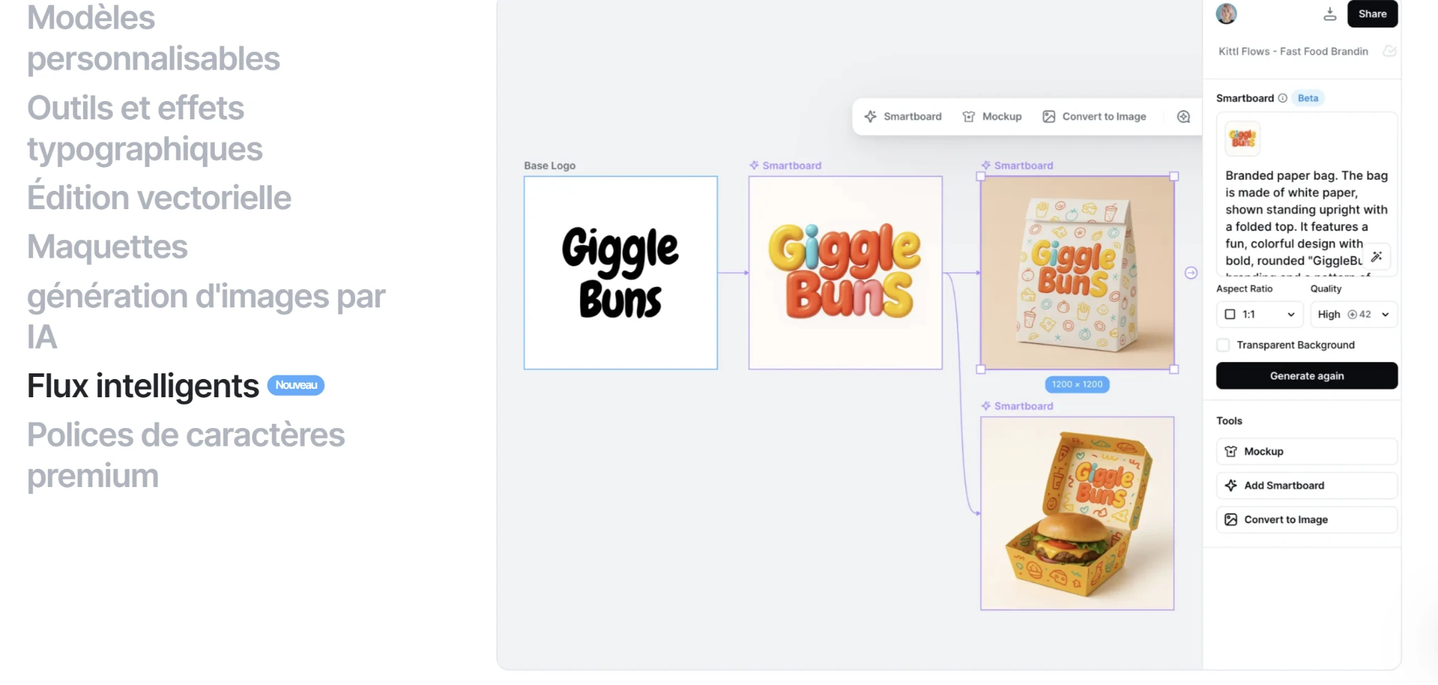 Exemple de grille tarifaire sur le site Kittl