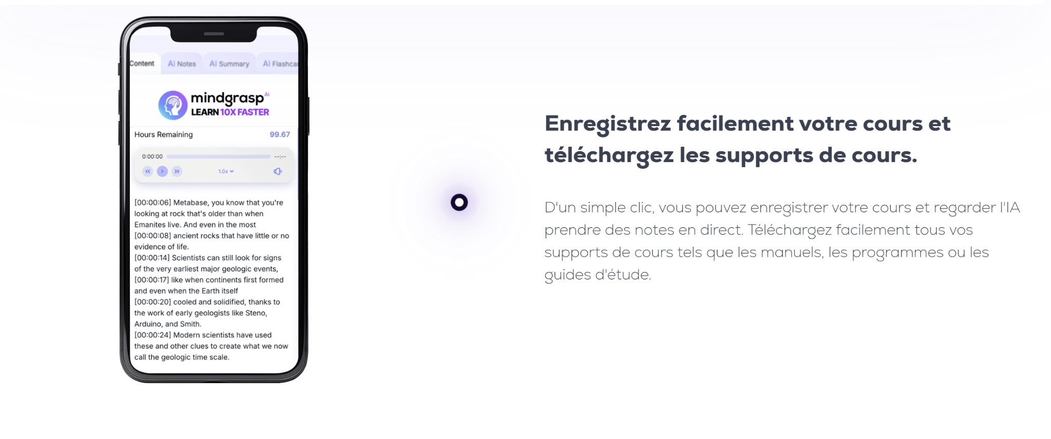 Enregistrement de cours et prise de notes automatique avec Mindgrasp