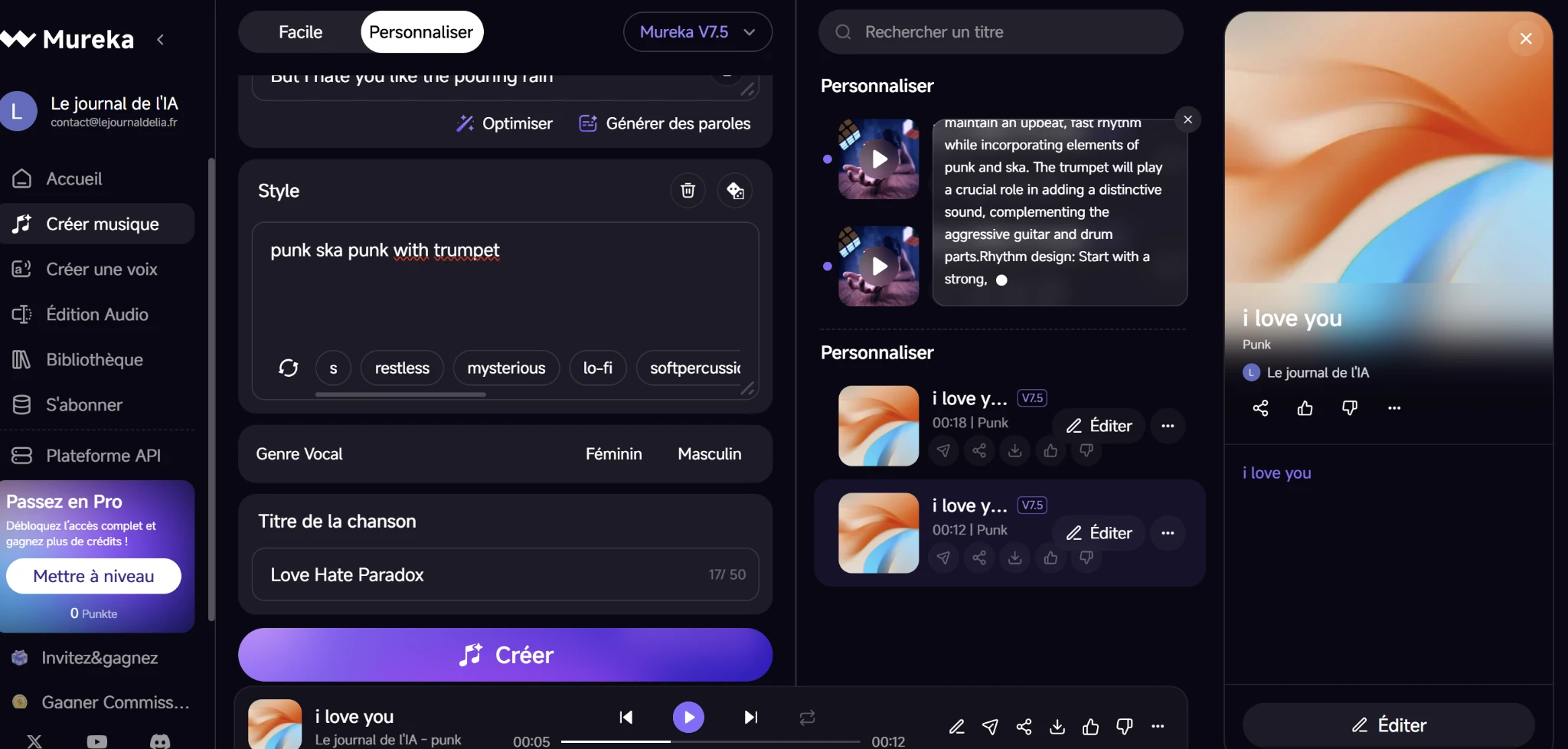 Workflow créatif Mureka : de l’idée au mockup audio
