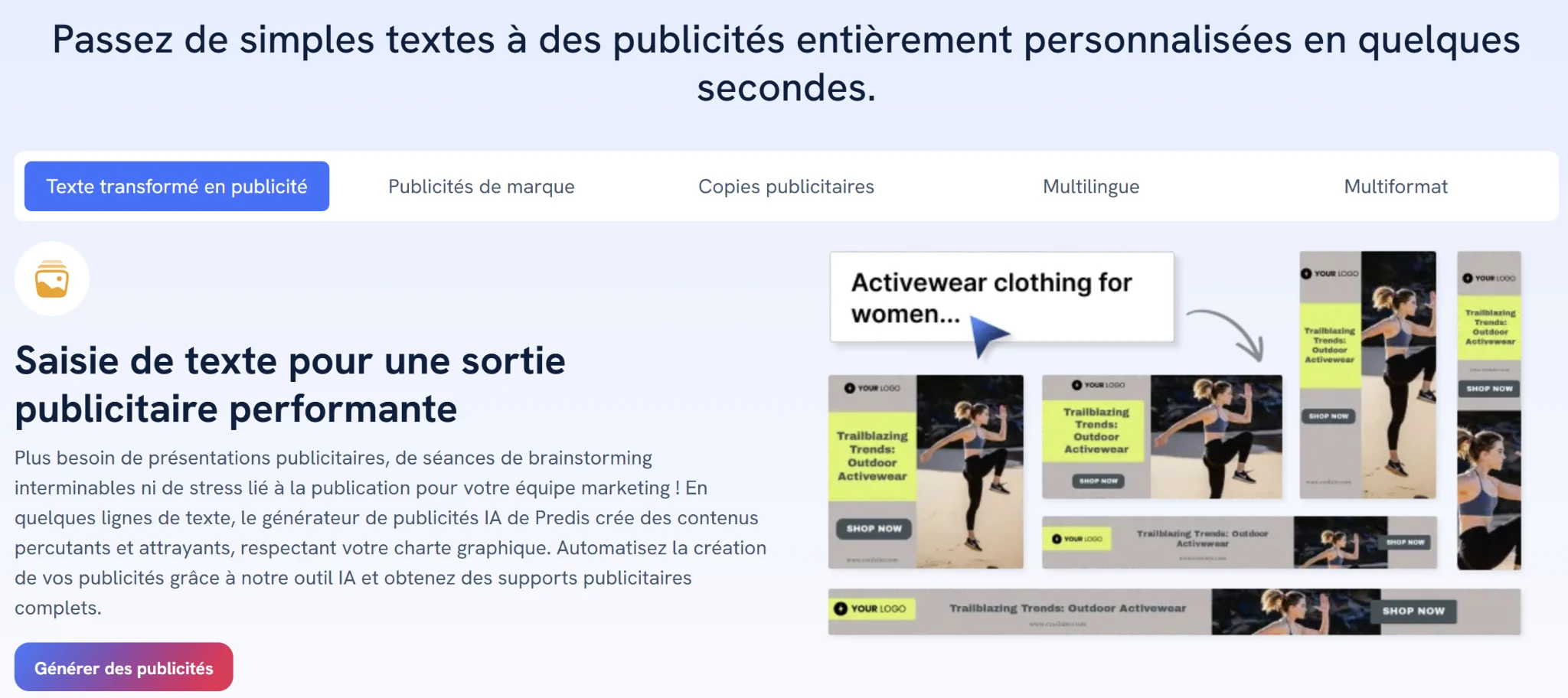UGC avatars et scripts vidéo générés par IA